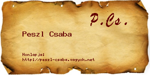 Peszl Csaba névjegykártya